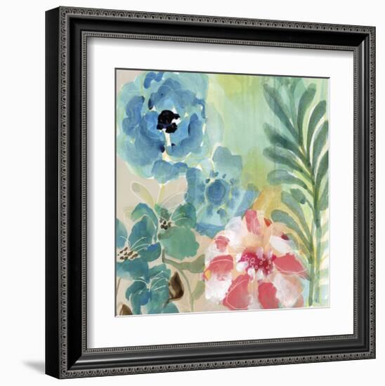 Blue Peach Floral I-Gayle Kabaker-Framed Giclee Print