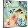 Blue Peach Floral II-Gayle Kabaker-Mounted Giclee Print