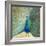 Blue Peacock Cream-Danhui Nai-Framed Art Print