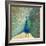 Blue Peacock Cream-Danhui Nai-Framed Art Print