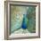 Blue Peacock on Gold-Danhui Nai-Framed Art Print