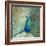 Blue Peacock on Gold-Danhui Nai-Framed Art Print