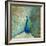 Blue Peacock on Gold-Danhui Nai-Framed Art Print