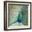 Blue Peacock on Gold-Danhui Nai-Framed Art Print