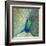 Blue Peacock on Gold-Danhui Nai-Framed Art Print