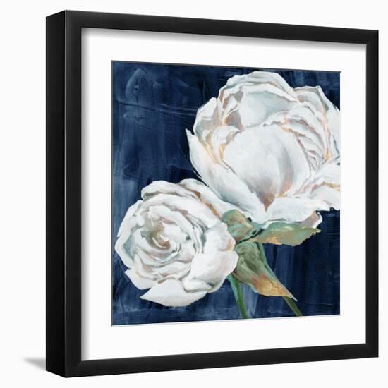 Blue Peony I-Alex Black-Framed Art Print