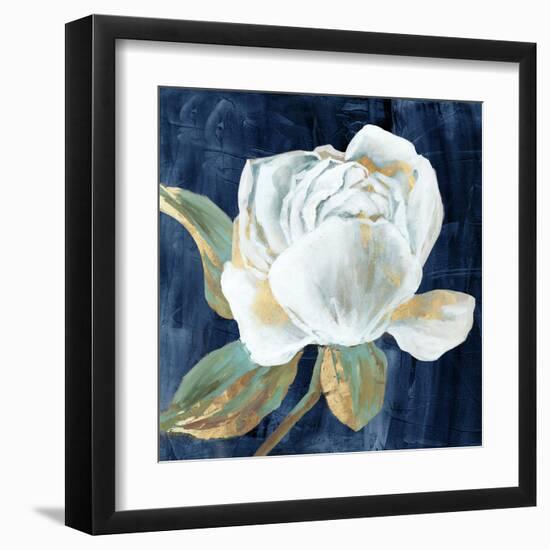 Blue Peony II-Alex Black-Framed Art Print