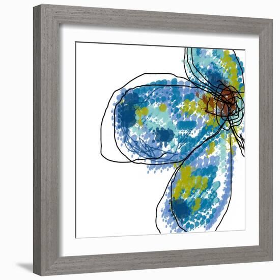 Blue Petals-Jan Weiss-Framed Premium Giclee Print