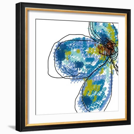 Blue Petals-Jan Weiss-Framed Premium Giclee Print