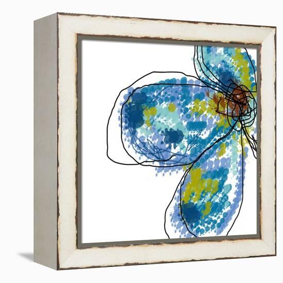 Blue Petals-Jan Weiss-Framed Stretched Canvas