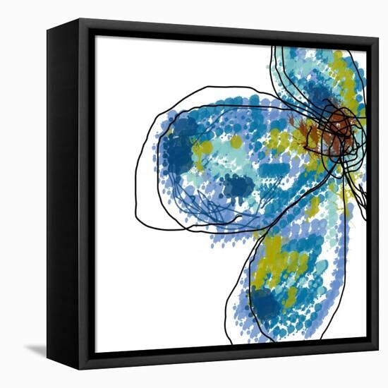 Blue Petals-Jan Weiss-Framed Stretched Canvas