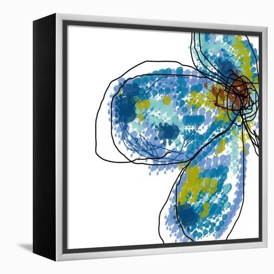 Blue Petals-Jan Weiss-Framed Stretched Canvas