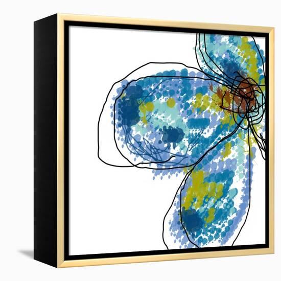 Blue Petals-Jan Weiss-Framed Stretched Canvas