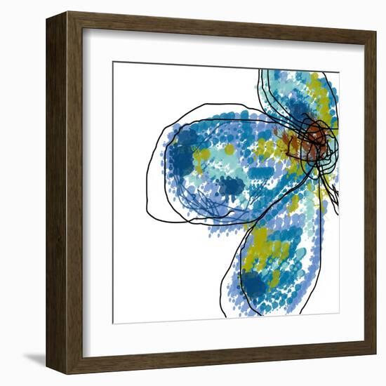 Blue Petals-Jan Weiss-Framed Art Print