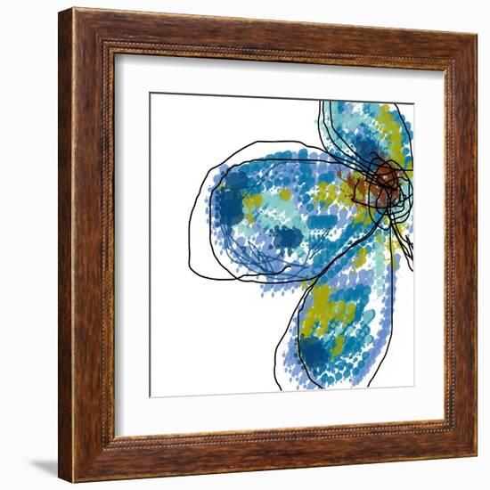 Blue Petals-Jan Weiss-Framed Art Print