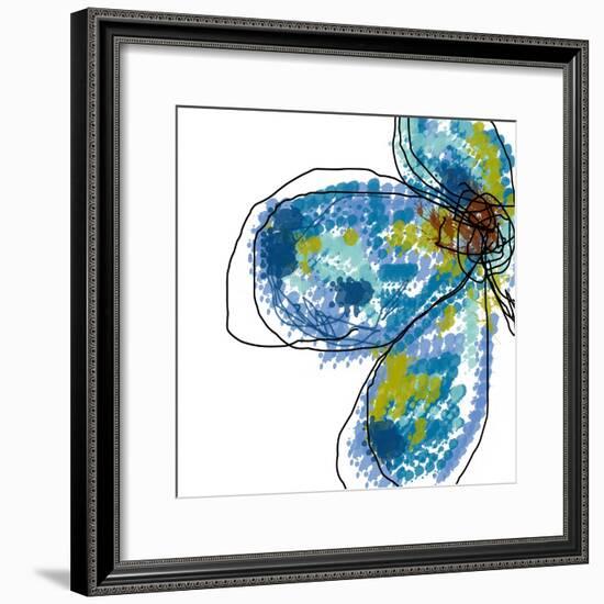 Blue Petals-Jan Weiss-Framed Art Print