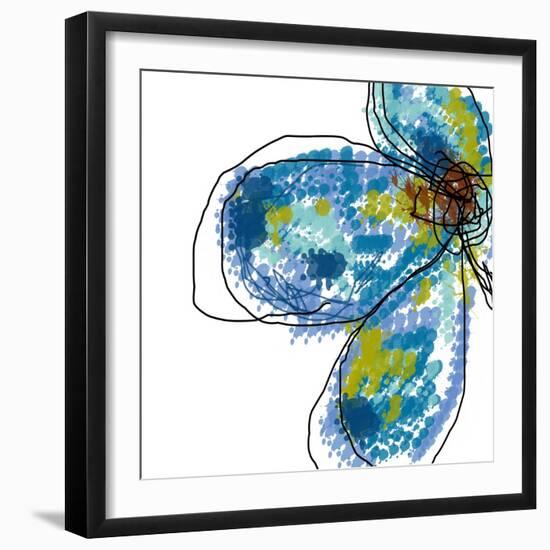 Blue Petals-Jan Weiss-Framed Art Print