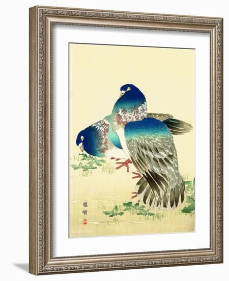 Blue Pigeons-Bairei Kono-Framed Giclee Print