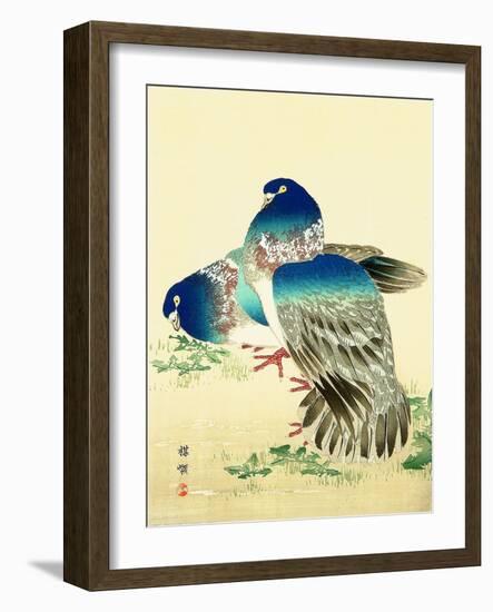 Blue Pigeons-Bairei Kono-Framed Giclee Print