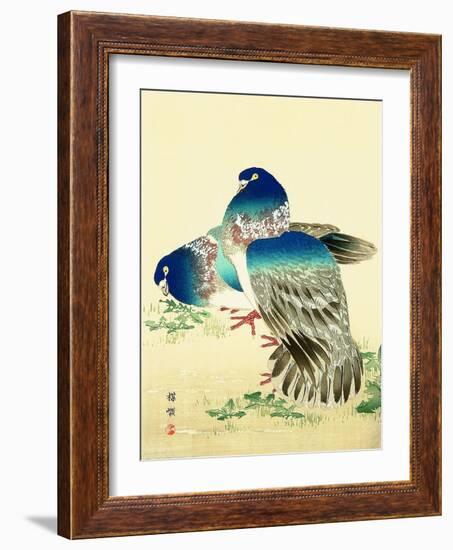 Blue Pigeons-Bairei Kono-Framed Giclee Print