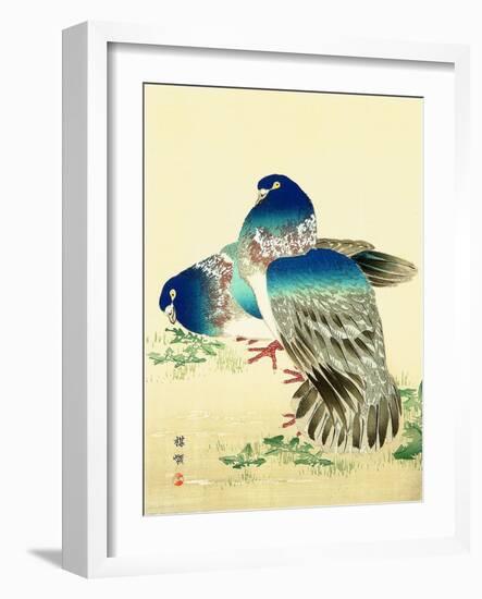 Blue Pigeons-Bairei Kono-Framed Giclee Print