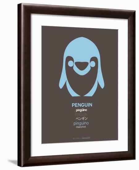 Blue Pinguin Multilingual Poster-NaxArt-Framed Art Print