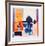 Blue Pitcher on Tablecloth-Wendy Chazin-Framed Limited Edition