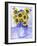 Blue Plaid Ribbions and Sunflowers-Cheryl Bartley-Framed Giclee Print