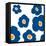 Blue Pop Flowers-Jan Weiss-Framed Stretched Canvas