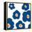 Blue Pop Flowers-Jan Weiss-Framed Stretched Canvas