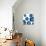 Blue Pop Flowers-Jan Weiss-Art Print displayed on a wall