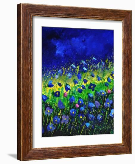 Blue Poppies 674160-Pol Ledent-Framed Art Print