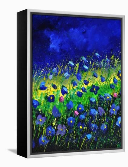 Blue Poppies 674160-Pol Ledent-Framed Stretched Canvas