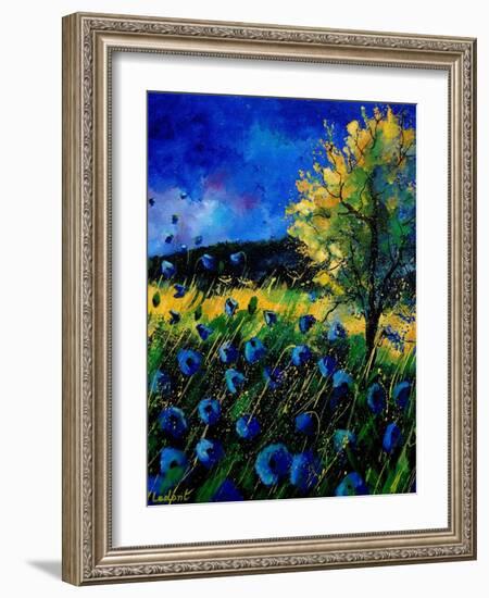 Blue Poppies 67-Pol Ledent-Framed Art Print