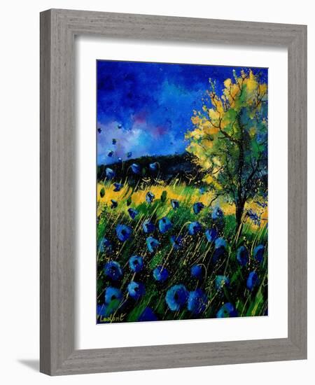 Blue Poppies 67-Pol Ledent-Framed Art Print