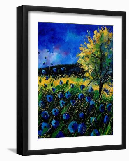 Blue Poppies 67-Pol Ledent-Framed Art Print