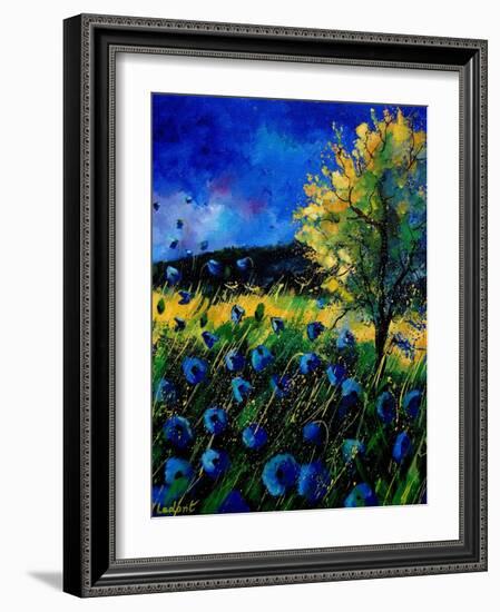 Blue Poppies 67-Pol Ledent-Framed Art Print