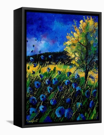 Blue Poppies 67-Pol Ledent-Framed Stretched Canvas