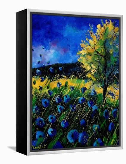 Blue Poppies 67-Pol Ledent-Framed Stretched Canvas