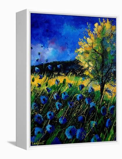 Blue Poppies 67-Pol Ledent-Framed Stretched Canvas