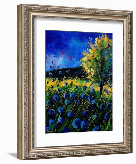 Blue Poppies 67-Pol Ledent-Framed Art Print