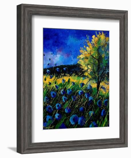 Blue Poppies 67-Pol Ledent-Framed Art Print