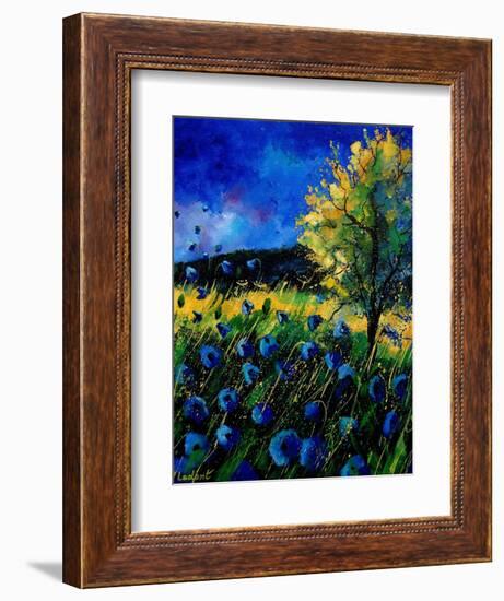 Blue Poppies 67-Pol Ledent-Framed Art Print