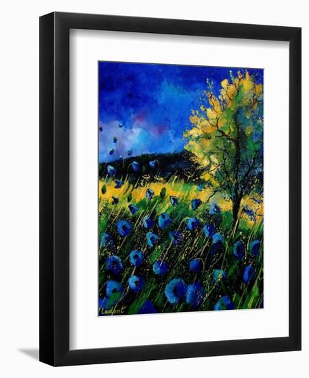 Blue Poppies 67-Pol Ledent-Framed Art Print