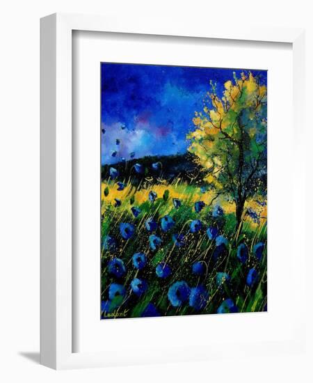 Blue Poppies 67-Pol Ledent-Framed Art Print