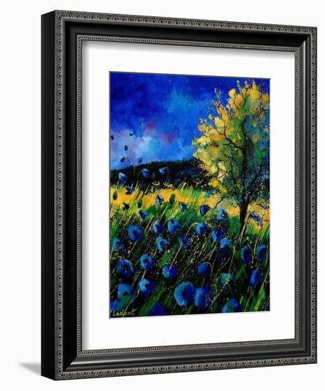 Blue Poppies 67-Pol Ledent-Framed Art Print