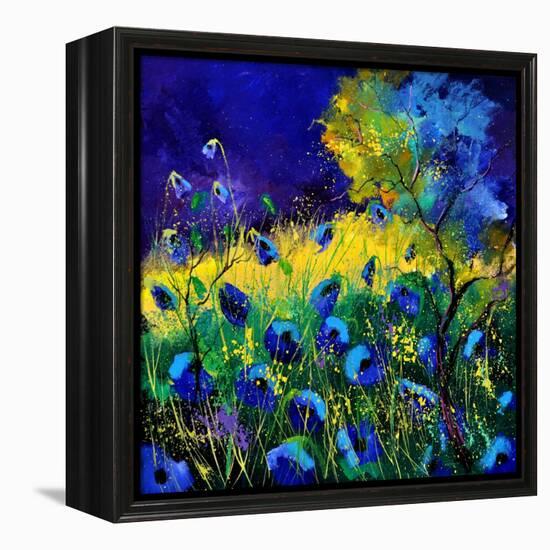 Blue Poppies 7741-Pol Ledent-Framed Stretched Canvas