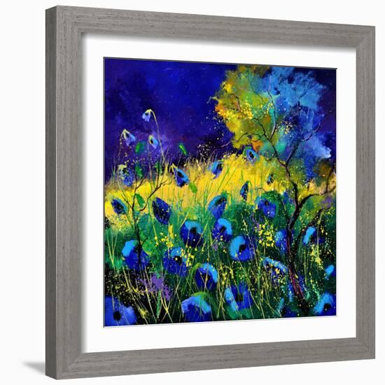 Blue Poppies 7741-Pol Ledent-Framed Art Print