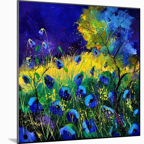 Blue Poppies 7741-Pol Ledent-Mounted Art Print