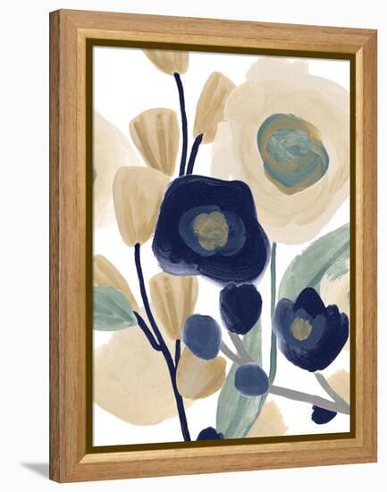 Blue Poppy Cascade I-June Vess-Framed Stretched Canvas
